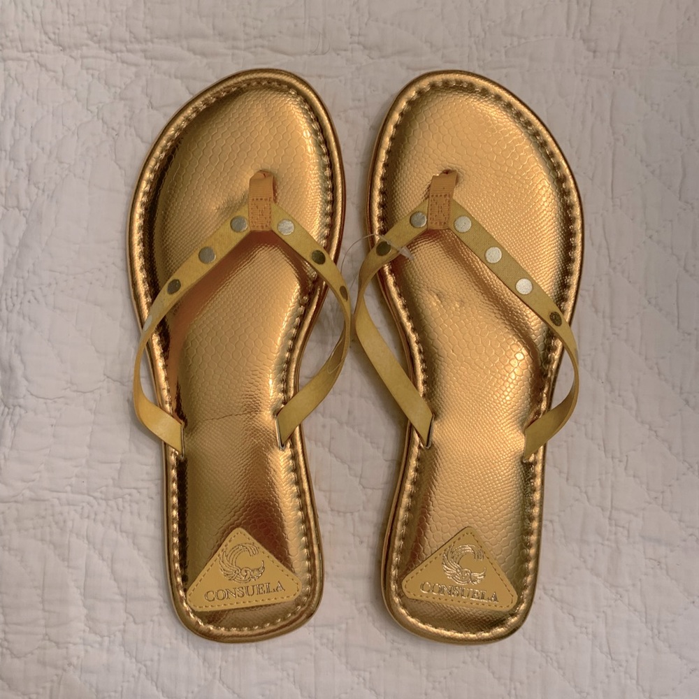 Consuela ⭐️GOLD⭐️ Flip Flops